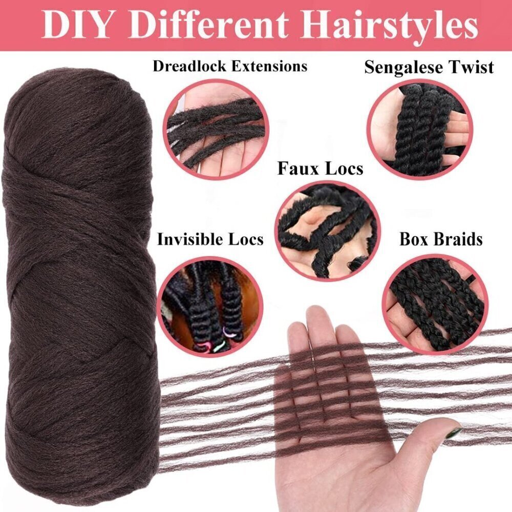 4 Roll Brazilian Wool Hair Acrylic Yarn for African Crochet Hair Jumbo Braid Sen - Picture 5 of 7